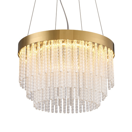 Lampa wisząca GLORIA  40 cm - żyrandol LED, kryształowo-złoty