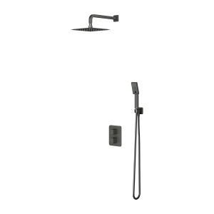 SLIDE termostatyczny system prysznicowy podtynkowy, grafit szczotkowany