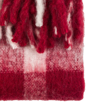 Heritage Check Faux Mohair Throw Red 1300x1700mm