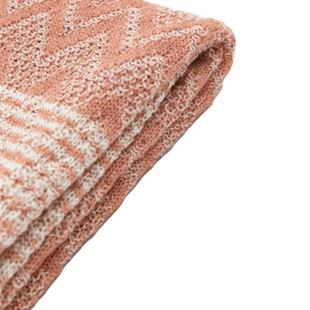 Nalu Knitted Herringbone Throw Apricot 1300x1700mm