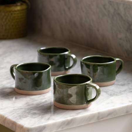 Rustic Mug Green (4pk)