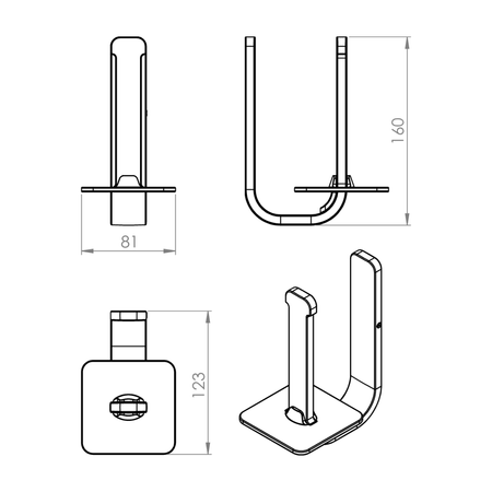 OUTLINE wieszak na papier toaletowy zapasowy, chrom