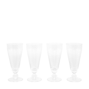 Swirl Flute Glass Clear (4pk) 72x72x165mm