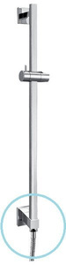 Uchwyt prysznicowy z odpływem wody, przesuwny, kwadratowy, 600mm, chrom