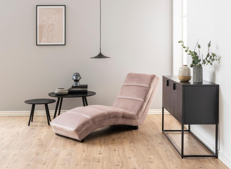 Szezlong Slinky – dusty rose welur, pikowania poziome ACTONA