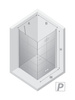 Kabina NEW SOLEO BLACK 1D kwadratowa P 80x90x195 szkło czyste 6mm Active Shield - wzór kratka - składane