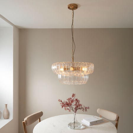 Montrose 6 Pendant Light Brushed Aged Brass