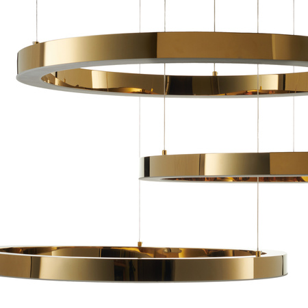 Lampa wisząca CIRCLE 3 80+80+80 cm - LED, ring złoty połysk na 1 podsufitce