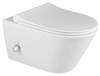 AVVA CLEANWASH WC wiszące, z prysznicem bidetowym i baterią, Rimless, 35,5x53cm, biały