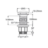 Korek umywalkowy 5/4'', klik-klak, betonowy grzybek, 10-80mm, szary