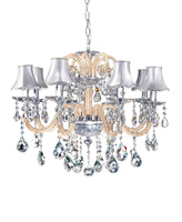 KLASYCZNY ŻYRANDOL KRYSZTAŁOWY SREBRNY DENICA W8