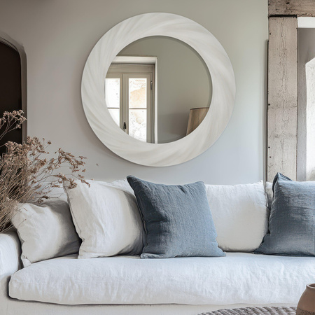 Barley Twist Mirror Off White 700x30x700mm