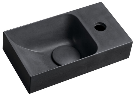 PICCOLINO umywalka betonowa, 30,8x17cm, bateria z prawej strony, antracyt mat