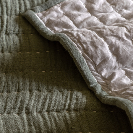 Alcove Gauze Bedspread Sage 2600x2400mm