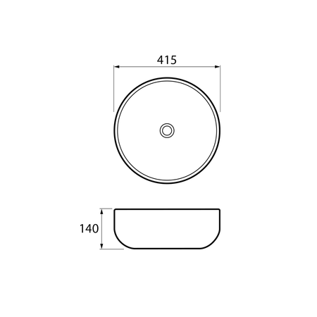 RONDEA umywalka ceramiczna nablatowa średnica 41cm, carnico marmor