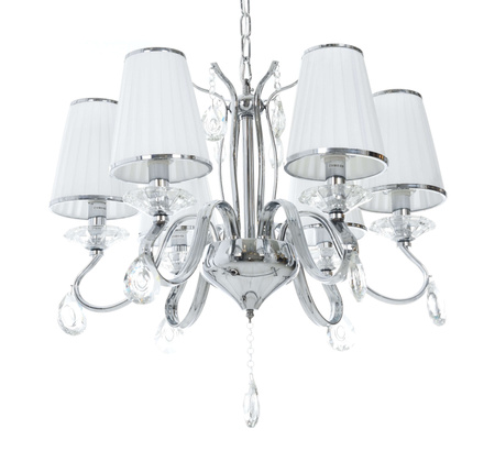 KLASYCZNY ŻYRANDOL KRYSZTAŁOWY BIAŁY FINEZZIA W6