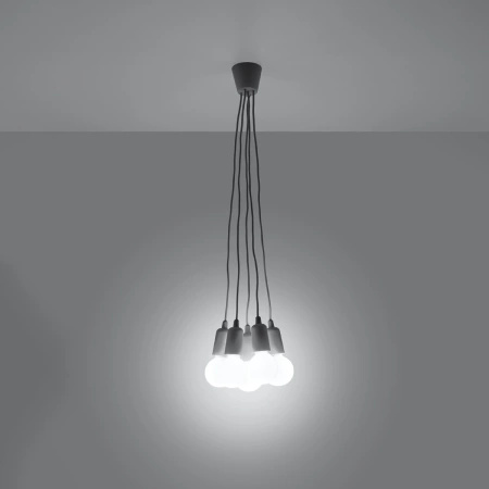 Lampa wisząca DIEGO 5 szara