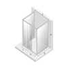 KABINA ALTA III PROSTOKĄTNA PRZYŚCIENNA U 100x80x195 CZYSTE 6mm ACTIVE SHIELD