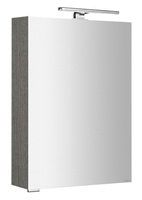 MIRRÓ szafka z lustrem, oświetlenie LED, 50x70x16cm, lewa/prawa, dąb srebrny