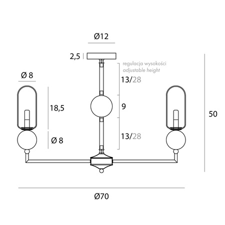 MAXLIGHT P0632 LAMPA WISZĄCA NOVA BLACK 7L