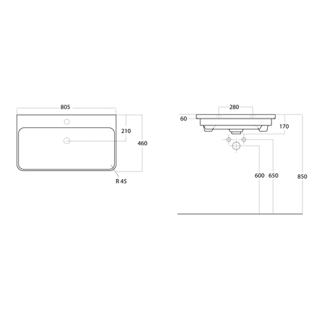 THALIE 80 umywalka meblowa 80x46cm, biała