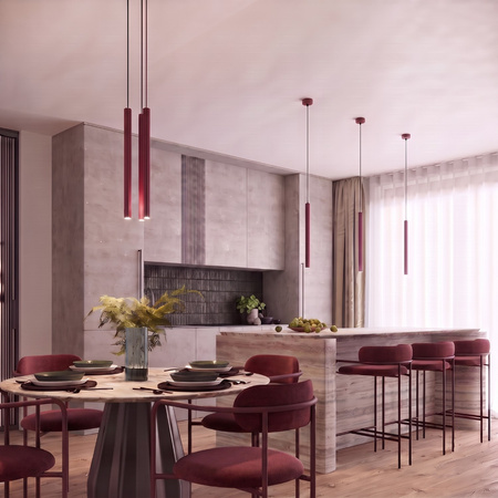 Lampa wisząca ARCHE 2P burgund