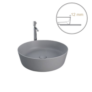 FEELING Umywalka nablatowa okrągła 42 cm szara mat (503) (Wycofywana, starsza wersja rant 12mm)