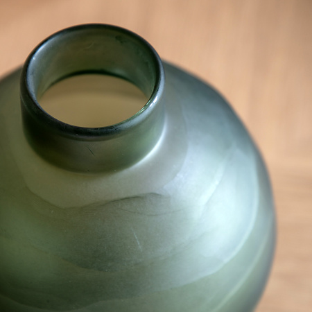 Bevelled Glass Globe Vase Green 160x160x180mm