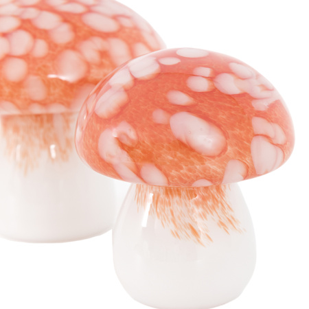 Confetti Glass Mushrooms Set of 2 Burnt Orange