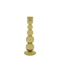 Villena Glass Taper Candlestick Olive 300mm