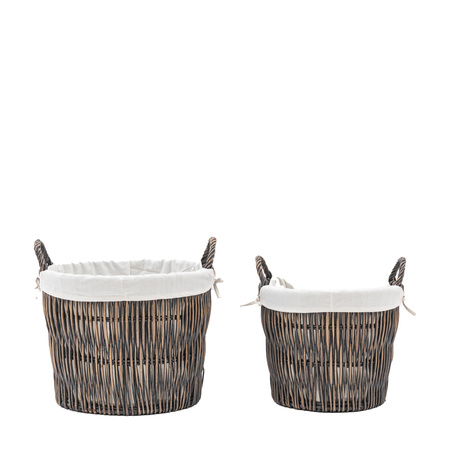 Linen Baskets with Liner Nests s/2 D450mm