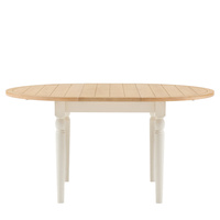Eton Round Ext Dning Table White 1100/1500x750mm