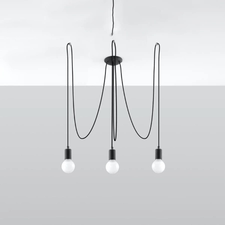 Żyrandol EDISON 3 czarny