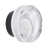 Lampa ścienna CARMELLO 13,5 cm - LED okrągła, transparentno - czarna