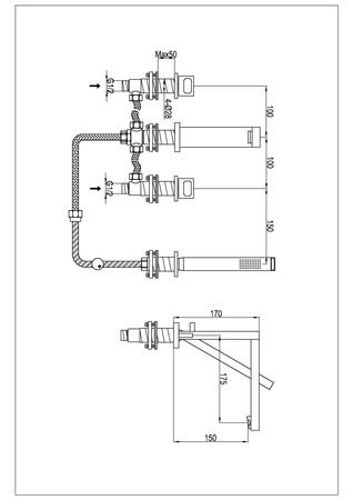NEXEN Chrom 4-otworowa bateria wannowa