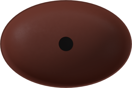 BANERA OVAL umywalka kompozytowa nablatowa, 60x40cm, brązowy mat