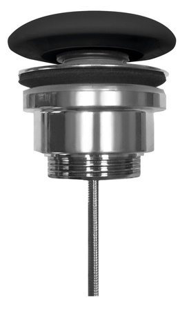 Odplyw umywalkowy, 5/4'', click-clack, korek ceramiczny, 5-65mm, czarny mat