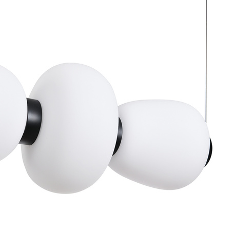 Lampa wisząca BRILLA-6, 125 cm - LED, czarny stelaż, nieregularne białe kule