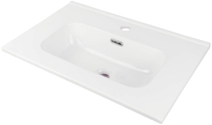 Umywalka ceramiczna wpuszczana z miejscem na baterię - 60 cm