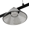 Lampa wisząca BLAKE 140 cm  - LED, czarna, podłużna z sześcioma dymionymi kloszami