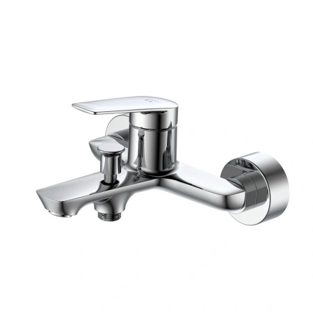 Bateria wannowa ścienna z przełącznikiem natrysku, chrom