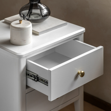 Acton 2 Drawer Bedside White 450x400x550mm