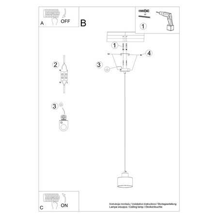 Lampa wisząca SAVAR 1 czarna