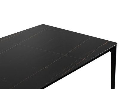 Stół SLIM 140x80 czarny - ceramiczny      marmur, aluminium