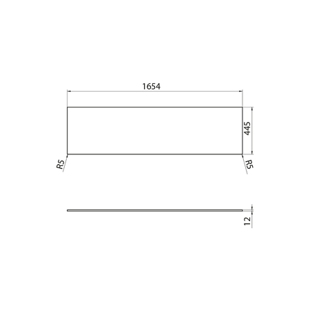 Blat Rockstone 1654x12x445mm, biały mat