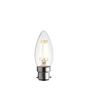 B22 LED Filament Candle Clear Glass