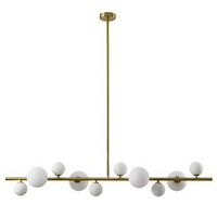 Lampa wisząca MILKY DROP 120 cm- złota z białymi kloszami