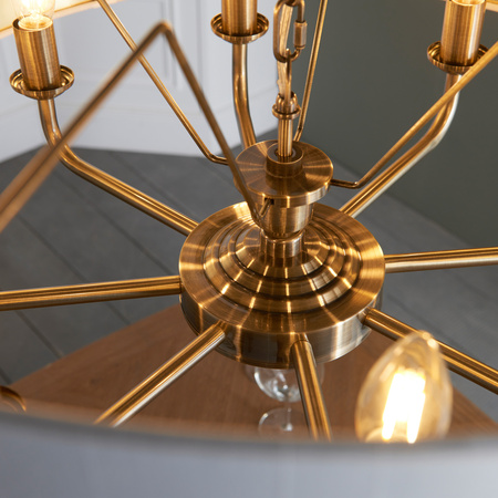 Highclere 8 Pendant Light Antique Brass 550-1730mm