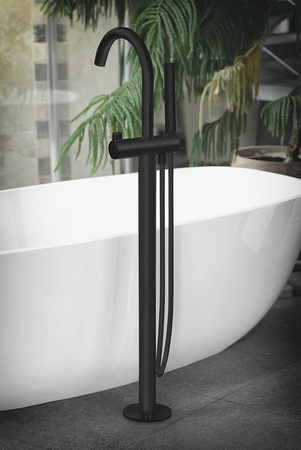 Bateria wannowa wolnostojąca, czarny mat