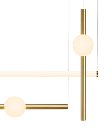 Lampa wisząca O-LINE L-4 - LED, 110 cm, mosiądz